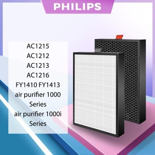 FY1410 FY1413 Philips Air Purifier Filter Replacement AC1215 AC1214 HEPA Activated Carbon Room Deodorizer for Allergies and Pets