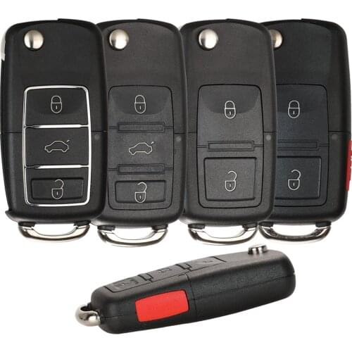 Jingyuqin Flip Remote Car Key Fob Shell No Blade For VW Volkswagen MK4 Bora Golf 4 5 6 Passat Polo Bora Touran 2/3/4 Button