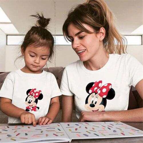 2021 New Fashion Family Matching Outfits Summer Mother Daughter Son Tshirt Short Sleeve White Loose O-neck T-shirts Family Tees