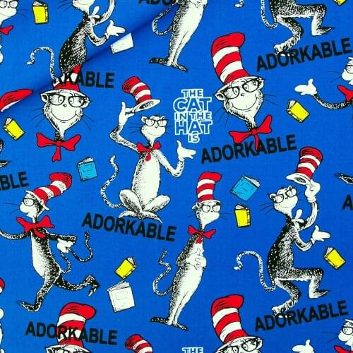 140cmx50cm - Cotton Woven Fabric - Cartoon - cat