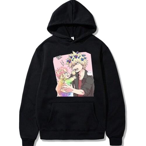 My Hero Academia Hoodies Japanese Anime Bakugou Katsuki And Himiko Toga Printing Mens Hoodie Sweatshirt Daily Casual