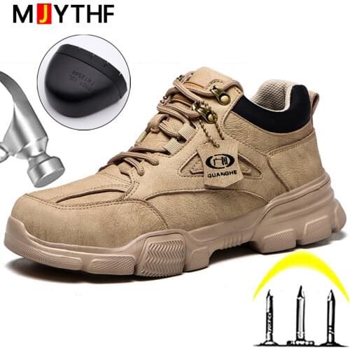 Dropshipping Safety Shoes Boots Men Steel Toe Shoes Work Sneakers Lightweight Men Work Boots Safety Indestructible Footwear