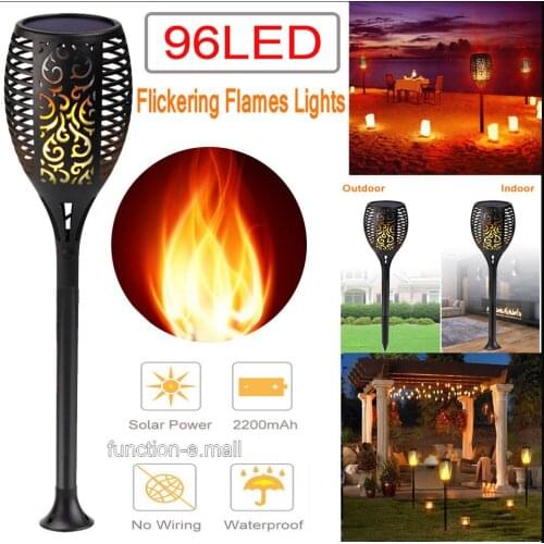 Solar Flame Lamp Flickering IP65 96LEDS Garden Decoration Landscape Light Lawn Lamp Path Lighting Torch Light Outdoor Indoor