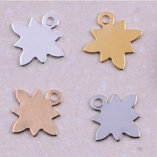 Brass Snowflake Single Pendant Necklace Pendant Fashion Jewelry Maple Leaf Shaped Jewelry Accessories 20pcs