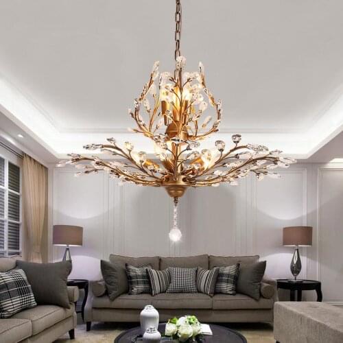 Tree Branch Chandelier for Living room Bedroom Kitchen Bar Shop leaves chandelier lustre suspension vintage crystal ceiling Lamp