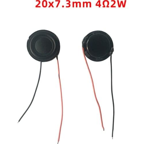 Thin Plastic Speaker w/Wires Internal Magnetic Speaker Electronic Loudspeaker 4Ohm 2W Round Replacement for Toy Audio Project