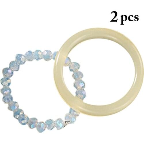 2Pcs Fashion Solid Color Knuckle Ring Plastic Solid Color Finger Ring Joint Ring For Women Girls Jewelry Accessories