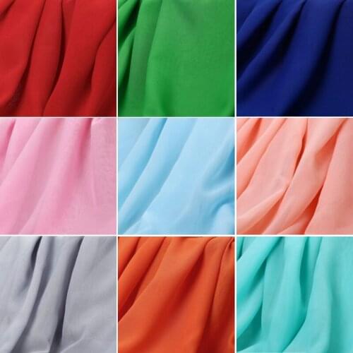 Soft Georgette Fabric Chiffon Tulle Fabric Lining Fabric for Dress,Shirts,Curtain,Wedding,Black,White,Pink,Blue,Red,by the meter