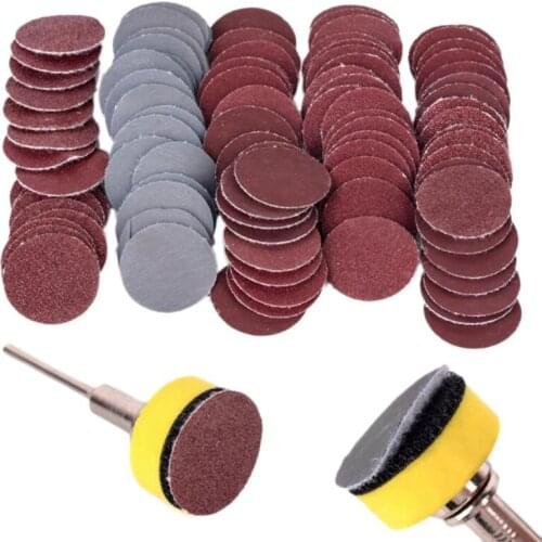 2 Inch 100 Pcs Sanding Discs Pad Kit Round Sandpaper Hook Loop Sander Backer