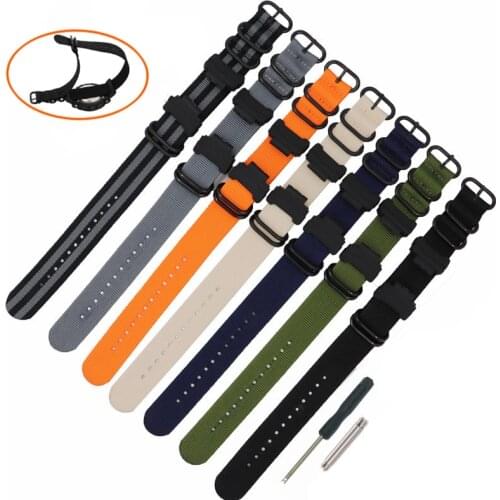 Nylon Strap Watchband for Casio G-Shock GA-110 120 GA-400 GD-100 DW-5600 GLS-8900 Canvas Men Bracelet Band Black Adapters Tool