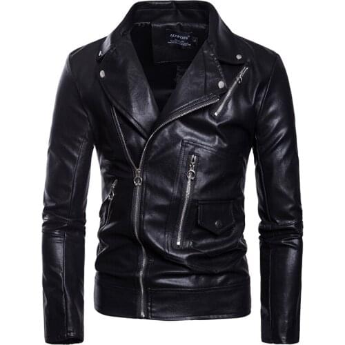 Nice New arrival Motorcycle Leather Jacket Men Casual Biker Jacket Slim Fit Zippers Male Faux Leather Jackets and Coats M-5XL