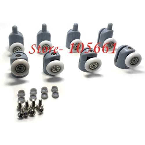 New Set of 8 Single Shower Door Rollers / Runners / Wheels / Pulleys / Radio 25 mm Diameter Home Bathroom Replacement Parts
