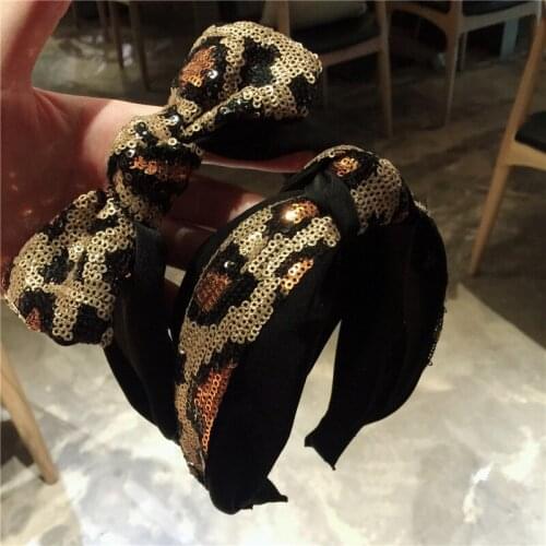 Fashion lady hair hoop Hair Accessories Women Girls Handmade Leopard Print Hair Band Hair Ponytail Rope Hairbands headwear