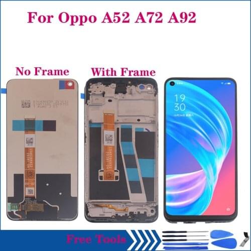 Original Display For Oppo A72 A92 A52 CPH2069 CPH2067 LCD Glass Panel Touch Screen Digitizer Assembly Repair kit With Frame