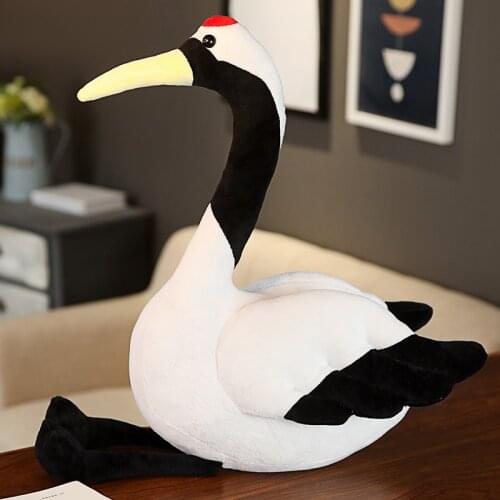 50/80cm Cute lifelike red-crowned crane Plush Doll Stuffed Animal Swan Toy for Kids Baby Child Gift