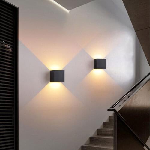 IP65 Wall Light 6W/12W LED Outdoor Waterproof Porch Garden Wall Lamp & Indoor Bedroom Bedside Decoration Lighting Lamp Aluminum