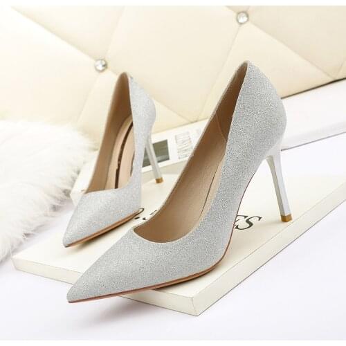 Women High Heels Luxury Female Office Pumps Point Toe Ladies Dress Party Designer Shoes 2021 Fashion New Large Size