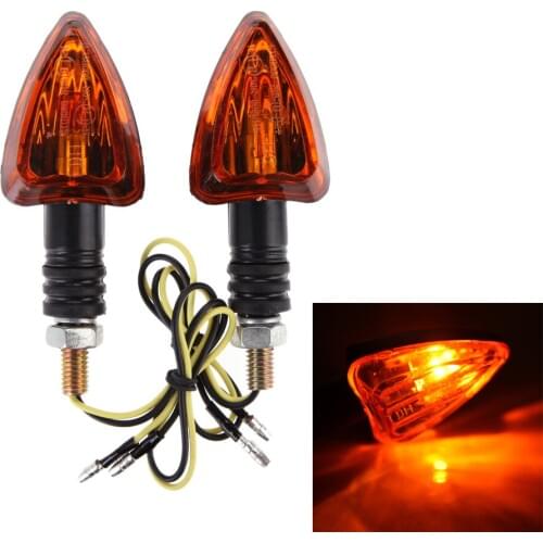 Universal 2pcs DC 12v Mini Motorcycle Motorbike Turn Signal Indicators Arrow Carbon Amber Light for Honda Yamaha All Motorbikes