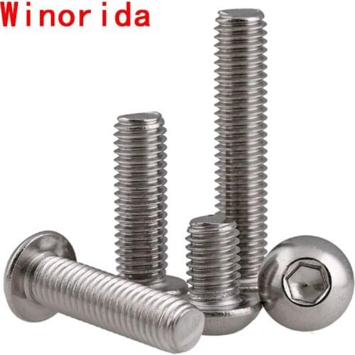 Pan Head Hexagon Socket Bolt 304 Stainless Steel Round Head Hexagon Socket Screw 1/4-20 5/16-18 5Pcs