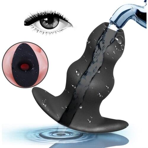 Waterproof Comfortable Hollow Out Design Soft Silicone Anal Plug Butt Plug Anus Peep Erotic Toys For Men Women