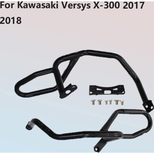 For Kawasaki Versys X-300 2017 2018 Motorcycle Dumb Black Engine Guard Bumper Shield Anti-collision Bar Protection