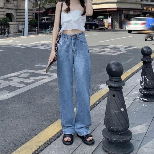 Womens Trousers Korean Punk Harajuku Ulzzang Vintage Casual Ins Denim Pants Female Cute Japan Kawaii Clothes For Women