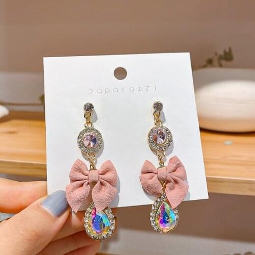 Womens Long Drop Earrings Cute Unique Dancing Girls Ballet Dancer White Zircon Stone Ballerina Jewelry