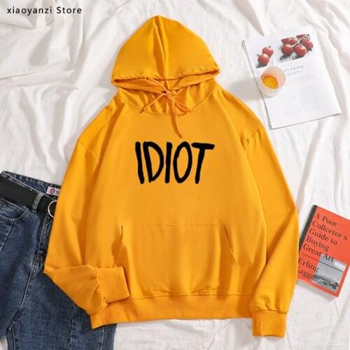 IDIOT Letters Print Women hoodies Cotton Casual Funny sweatshirts For Girl pullovers Hipster Tumblr sportswear top-36