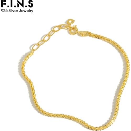F.I.N.S Personality Korean S925 Sterling Silver Bracelet Starry Charm Bracelet Female Silver Classic Chain Bracelet on the Hand