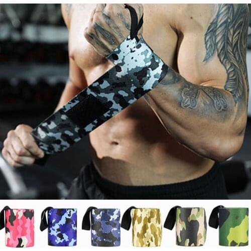 1pc Wrist Support Gym Strap Camouflage Adjustable Wristband Elastic Wrist Wraps Bandages for Gym Weightlifting Protect Hand Wrap