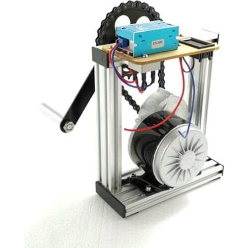 100W Hand Crank Generator 12V24V Aluminum Alloy Structure (send Voltmeter Rectifier Bridge) Teaching Equipment