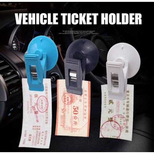 2pcs/Set Car Window Clip Mount Suction Cup Clip Car Parking Ticket Holder Clip Towel Folder Removable Hook Holder For Sun Shade