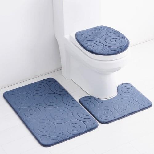 3pcs/set Bathroom Mat Set Rug Absorbent Non-slip Bath Mat Carpet Shower Carpet Bathroom Toliet Rug Washable Tapete Banheiro