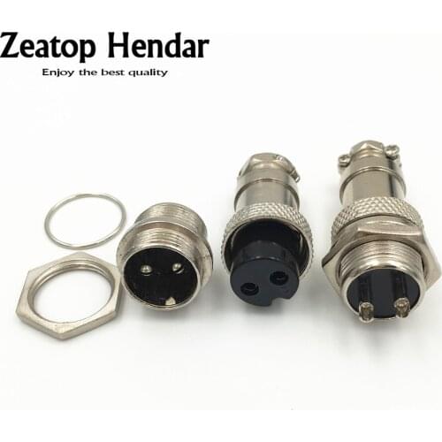 50 Set GX16 2 Pin 16mm Male & Female Adapter Chassis Mount Socket Plug Aviation Plug Interface Connector