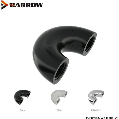 Barrow G1/4" 360 Rotary Fittings ,Watercooler Build S Shape Connector ,Watercooling Fittings White Black Silver,TSNW1803-V1