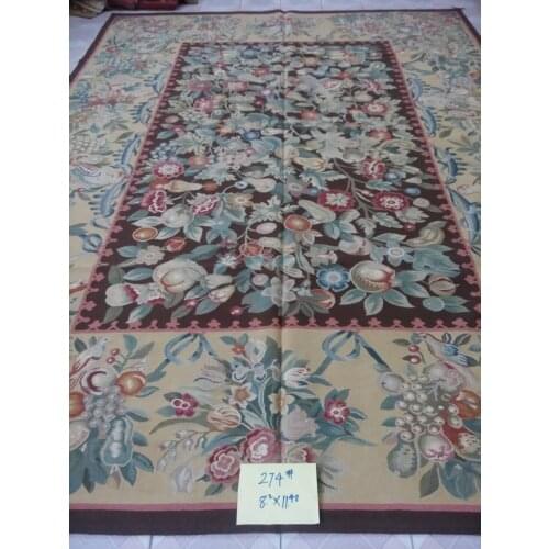 Free shipping 3x4meters European aubusson carpets for home decoration, French abusson hand weave rug