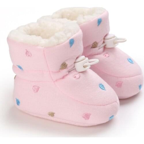 Baywell Winter Newborn Baby Cotton Warm Booties Boy Girl Star Shoes Toddler Comfort Soft Anti-slip Infant Shoes First Walkers