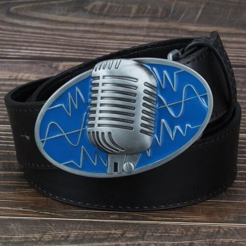 Music microphone belt buckle big head performing decorative belt