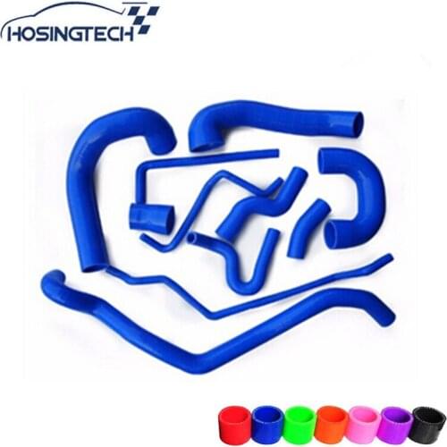 HOSINGTECH- for SAAB 9-3 2.0T 2002-2007 blue 11pcs 3ply silicone radiator hose kit