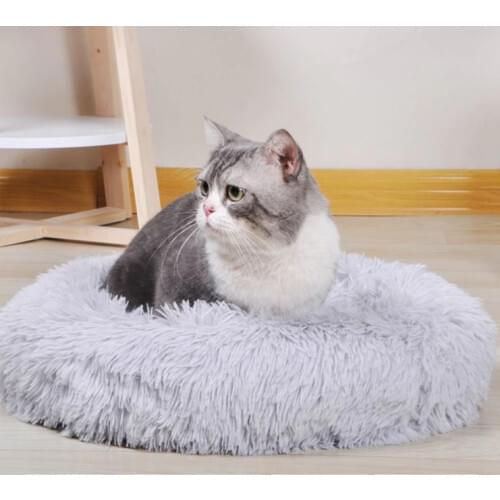 Round plush kennel cat litter pet sleeping mat deep sleep pet warm sleeping mat dog pet mat