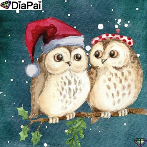DiaPai 5D DIY Diamond Painting 100% Full Square/Round Drill "Animal owl" Diamond Embroidery Cross Stitch 3D Decor A23225