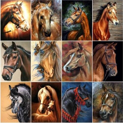 GATYZTORY 60x75cm Frameless Painting By Numbers Kit For Adults Children Horse Animal Oil Picture By Number Home Artwork
