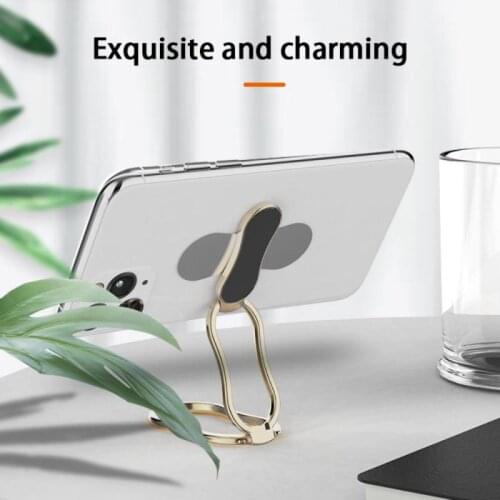2021 New Ultrathin Magnetic Suction Type Mobile Phone Ring Buckle Bracket Desktop Folding Inner Double-ring Desktop Bracket