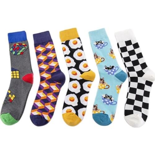 New Fashion Mens Socks European American Style Street Trend Medium Tube Breathable Cotton Socks Plus Size Womens Home Apparel