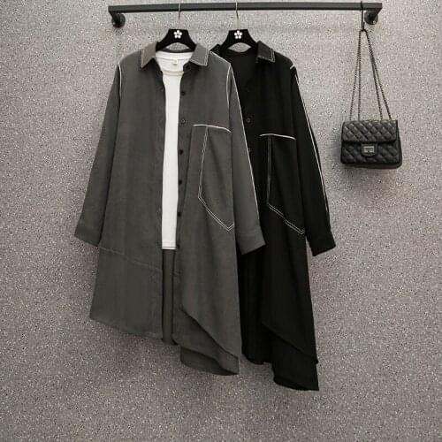 Plus size 2021 New Autumn Fashion Long Length irregular Collar Sashe Womens Trench Coat High End England Style Clothes clothing