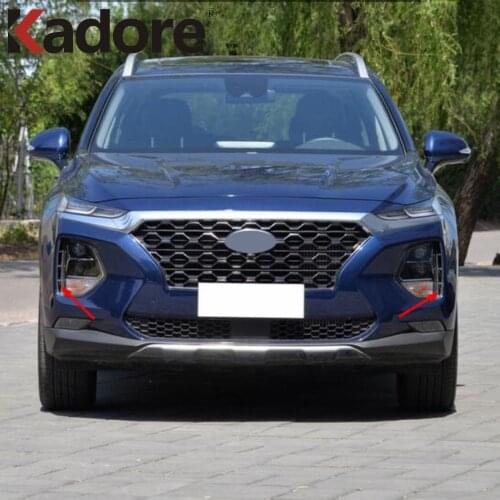 For Hyundai Santa Fe 2019 2020 ABS Red Head Turn Light Lamp Trim Cover Front Light Air Intake Inlet Trim Car Styling Accessories
