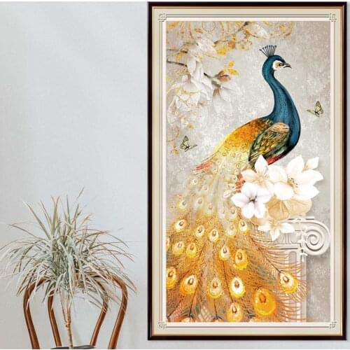 Landscape Diamond Painting Peacock Full Round Square 5D DIY Diamond Embroidery Sale Flower Scenery Cross Stitch Home Decoration