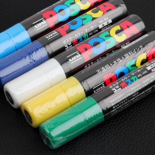 21/24 Color UNI Mitsubishi PC-1M/3M/5M POSCA POP Poster Water-based Advertising Pen Marker 0.7-2.5MM Painting Graffiti