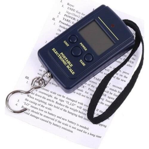 DHL 50pcs 40kg /10g LED Mini Kitchen Weight Hanging Scales Portable 40kg/10g Electronic Hanging Fishing Digital Pocket Hook Tool