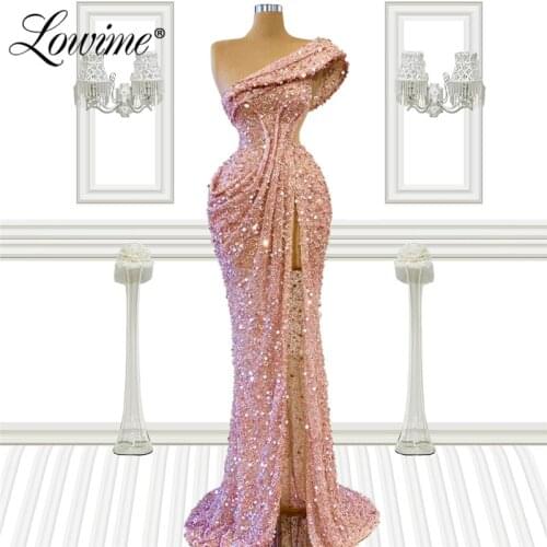 Pink Evening Dresses One Shoulder Middle East Evening Gowns For Women Custom Made Celebrity Dresses Plus Size Vestido De Fiesta